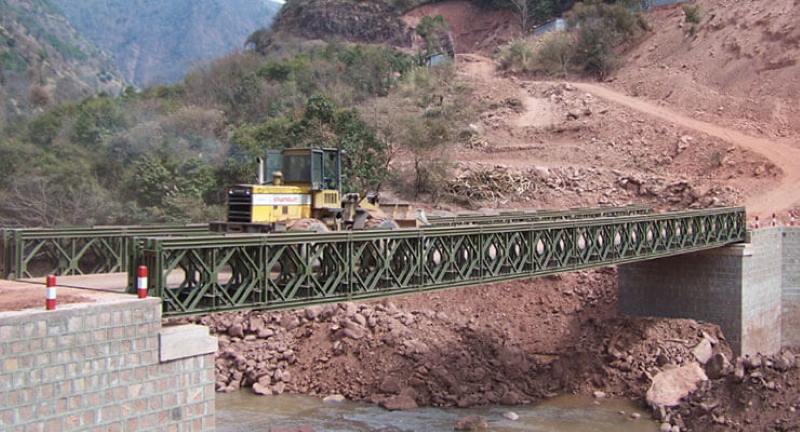 Truss Panel Temporary Semi Bridge Installed