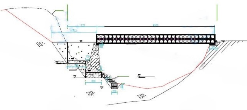 Schematic diagram of Bailey bridge structural steelworks