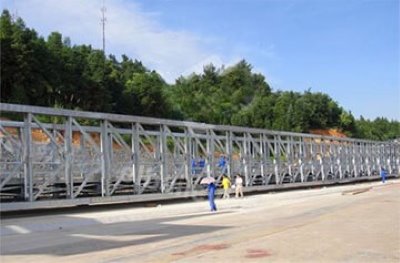 modular steel bridge Delta HZCB450 Large Single Span With Sidwalks