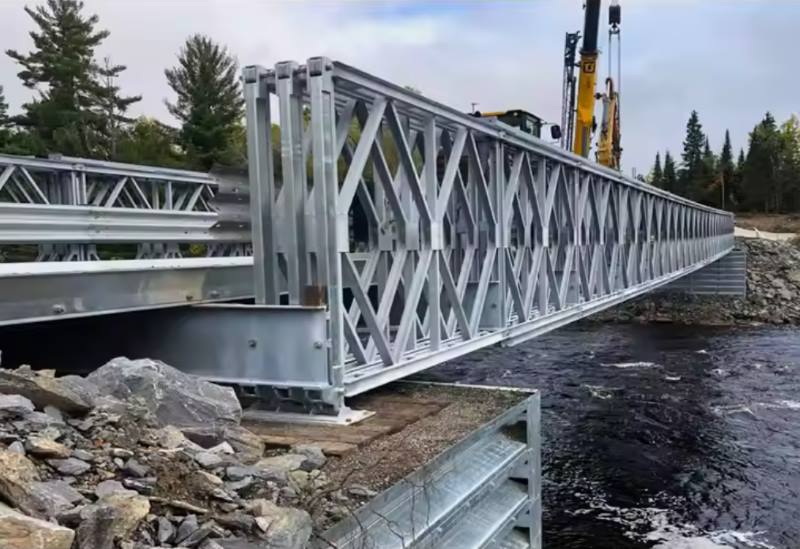 Preparation before Bailey Bridge Load Capacity Test