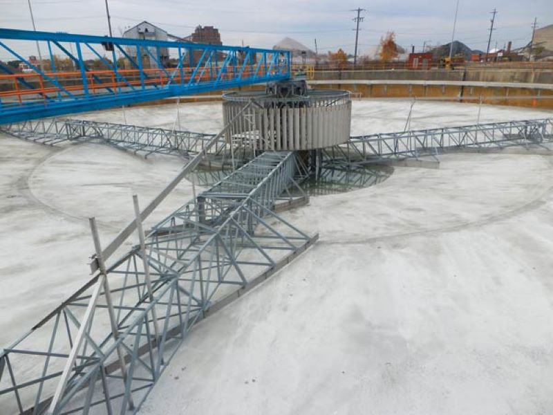 wastewater clarifier installation primary clarifier with spiral scrapers 250 feet