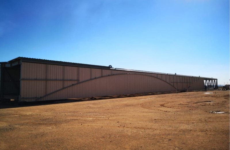 conveyor gallery truss structure enclosure cladded with roof wall siding panels