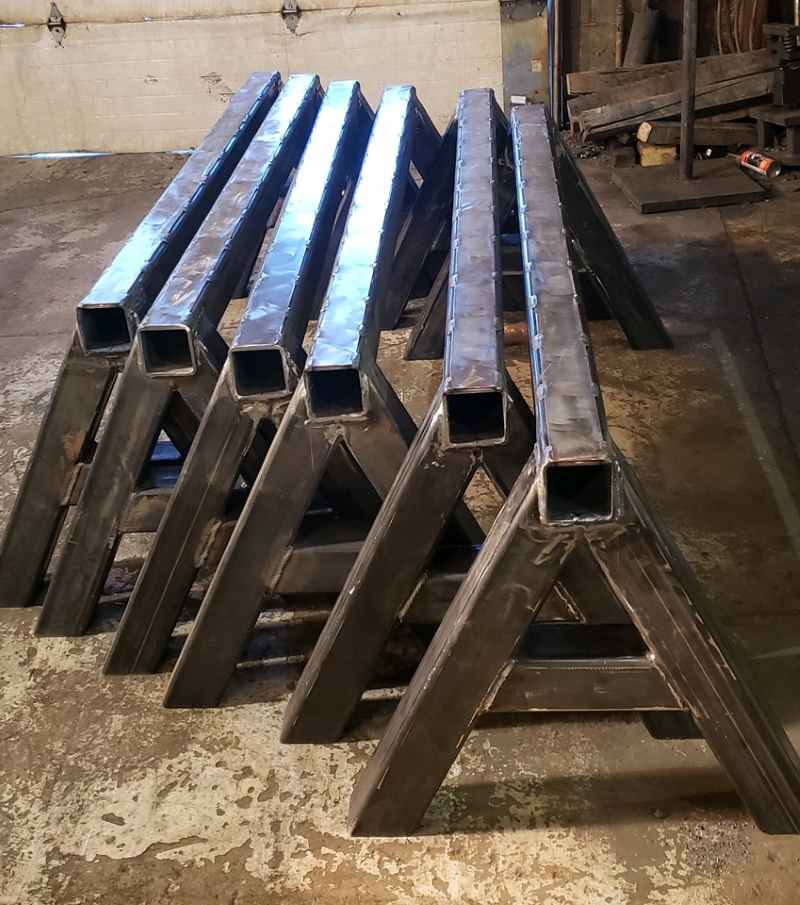 customized steel sawhorses welded