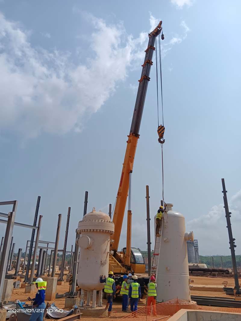 vertical tank installation