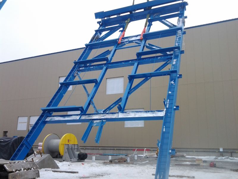 headframe mining hoist pit frame ground assembly