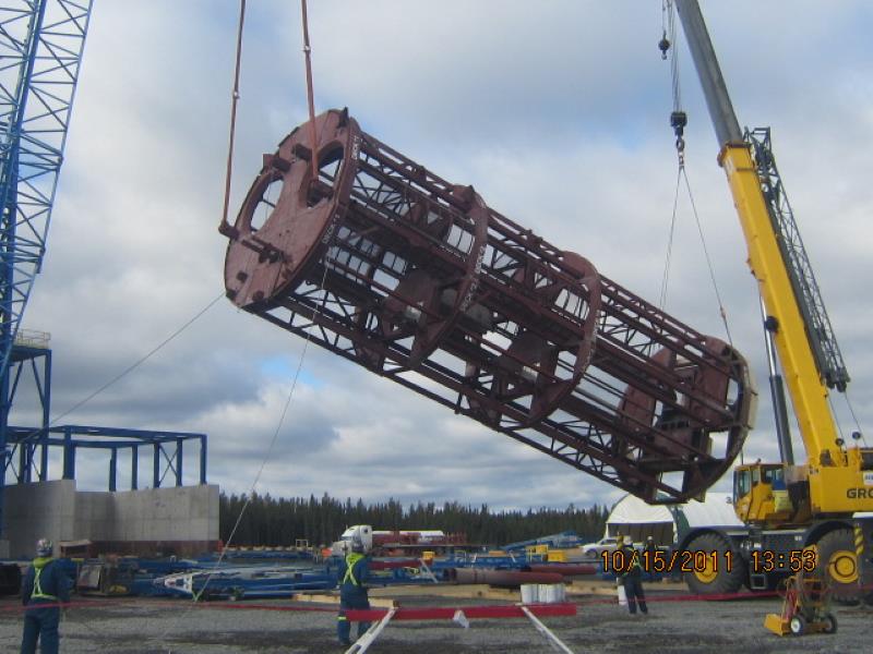 winding hoist frame erection