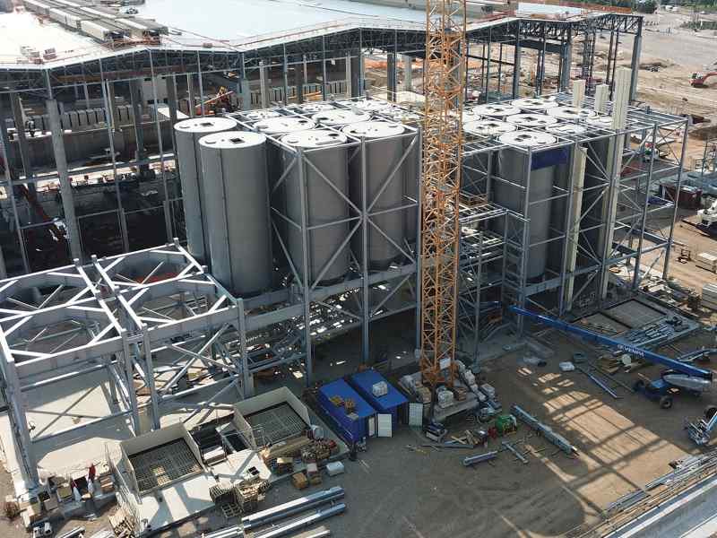 batching system steel silo installation