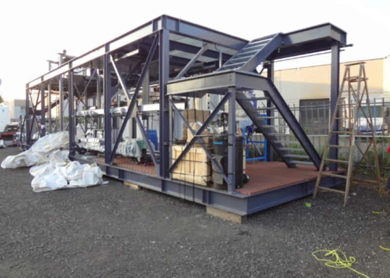 pre-assembled integrated equipment skid mounted steel framed