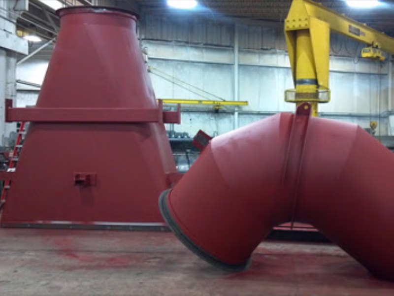 silo hopper chute bin painting red color primer finish