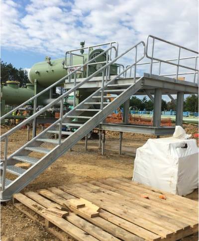 Stairways Ladders platform handrails guardrails steel galvanized