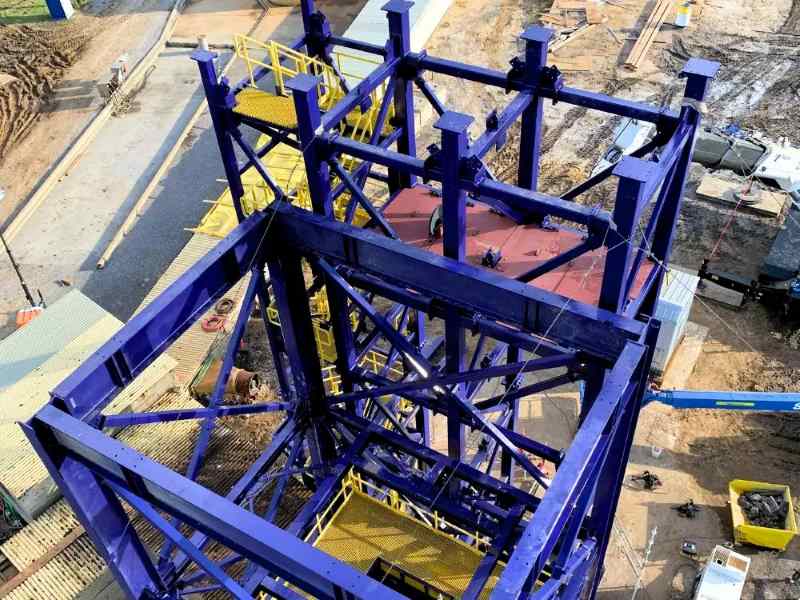 Morton Salt Mining Head Frame Installation Louisiana