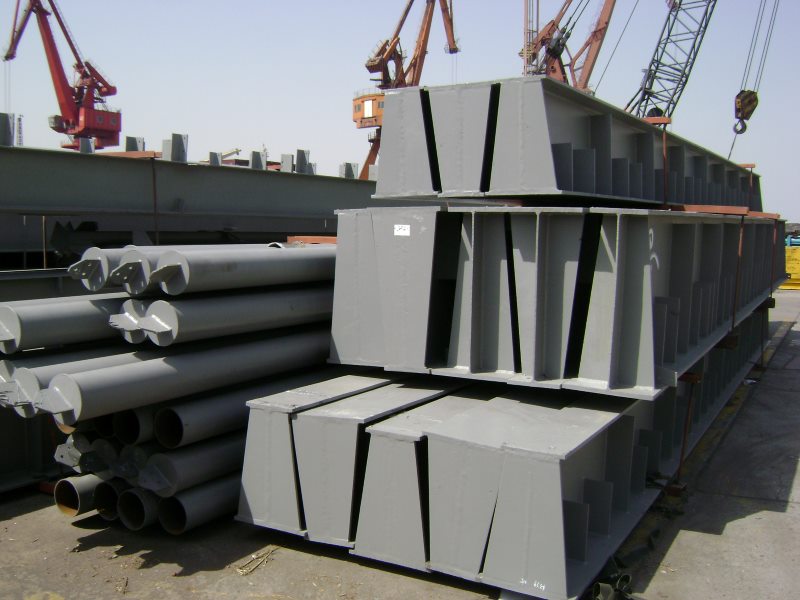 20200328 ORC building steel structure piled at Shanghai port delivery