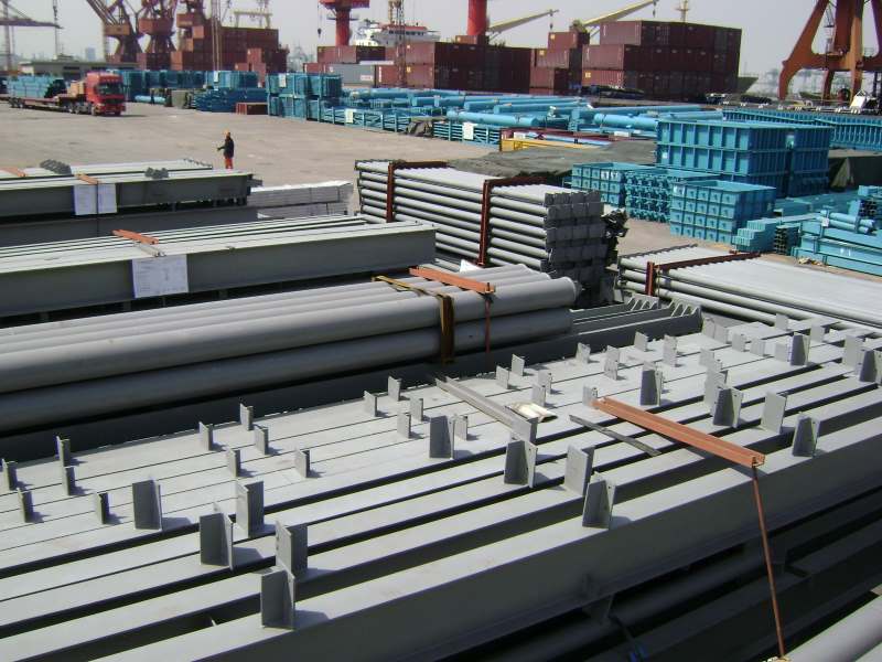 20200328 ORC building steel structure transported at Shanghai port delivery