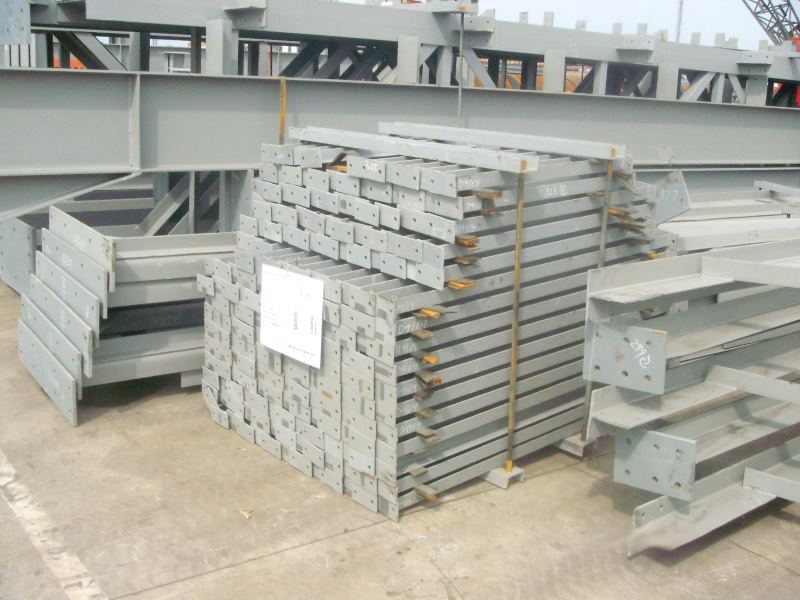 20200328 thermal oil heating plant steel brackets piled at Shanghai port delivery