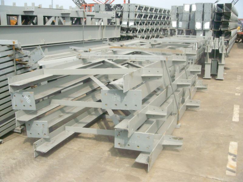 20200328 thermal oil heating plant steel gantry stack piled at Shanghai port delivery