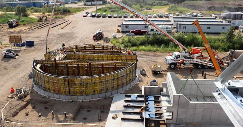 20210716 fuel storage steel silo fuel bunker formworks disassembly site installation progress