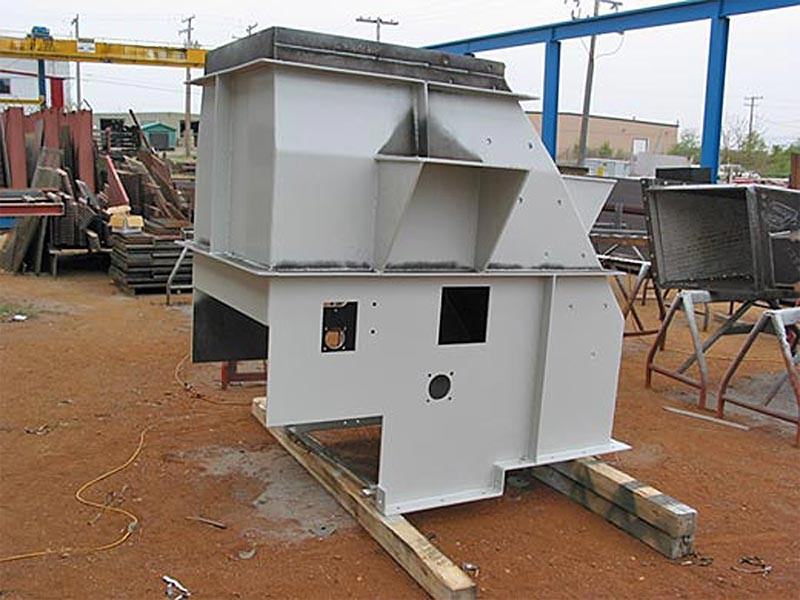 mining bucket elevator casings painted white for delivery