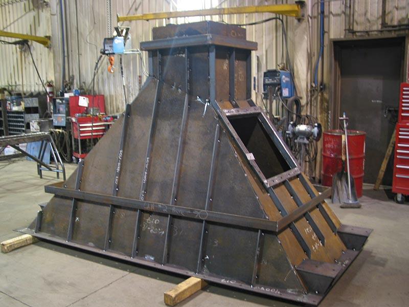 mining industrial steel hopper welded built-up platework