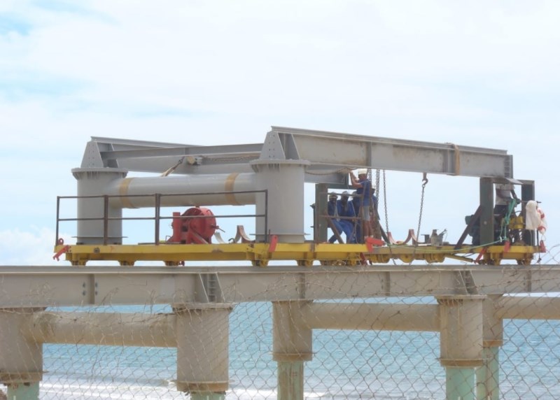 Jetty steel structure frame work construction