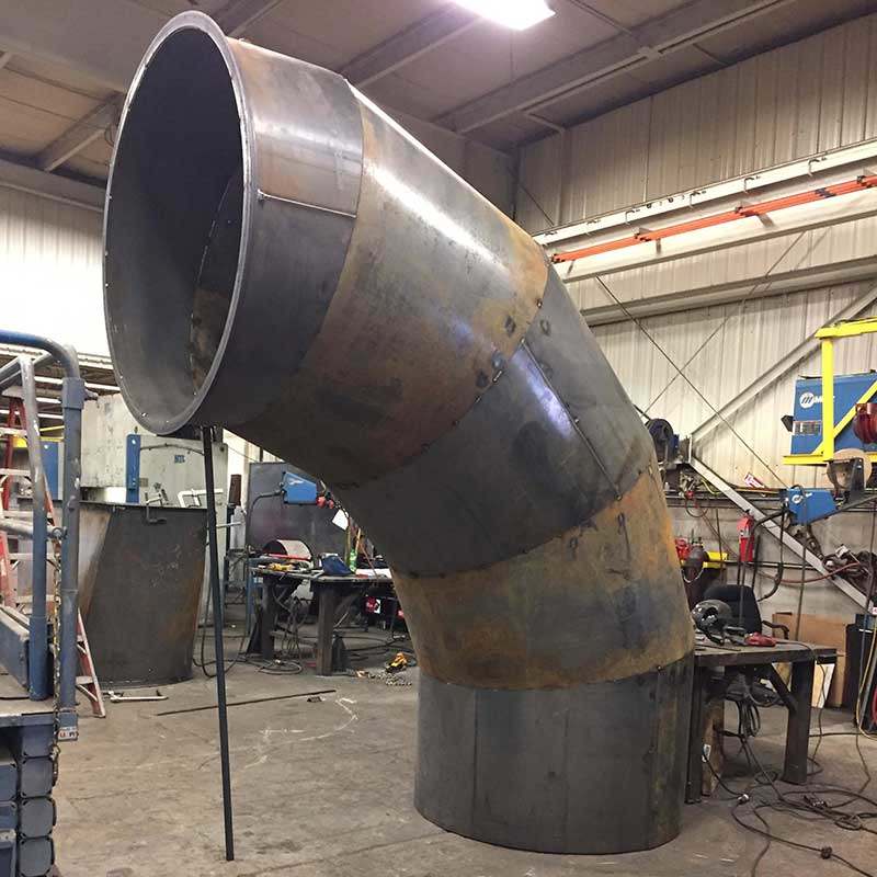 abrasive resistant steel elbow duct ductwork