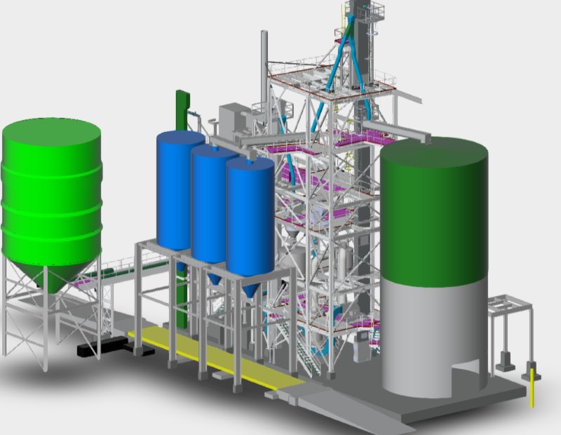 Material Processing Conveyance storage silo tanks 3D BIM Buildings