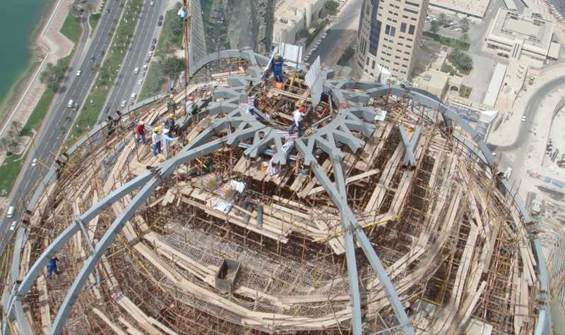 Doha Tower Crown Dome Structure Installation Center Ring