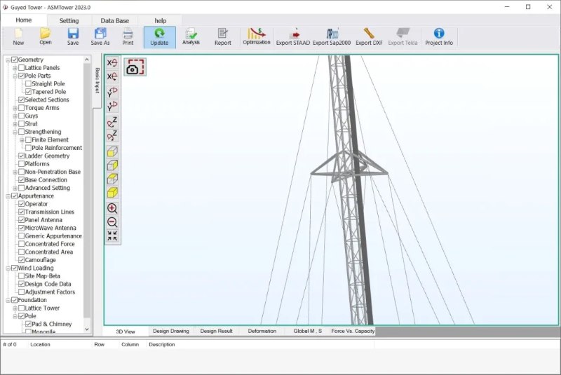 Guyed Mast with Upper chord inclined torque arm