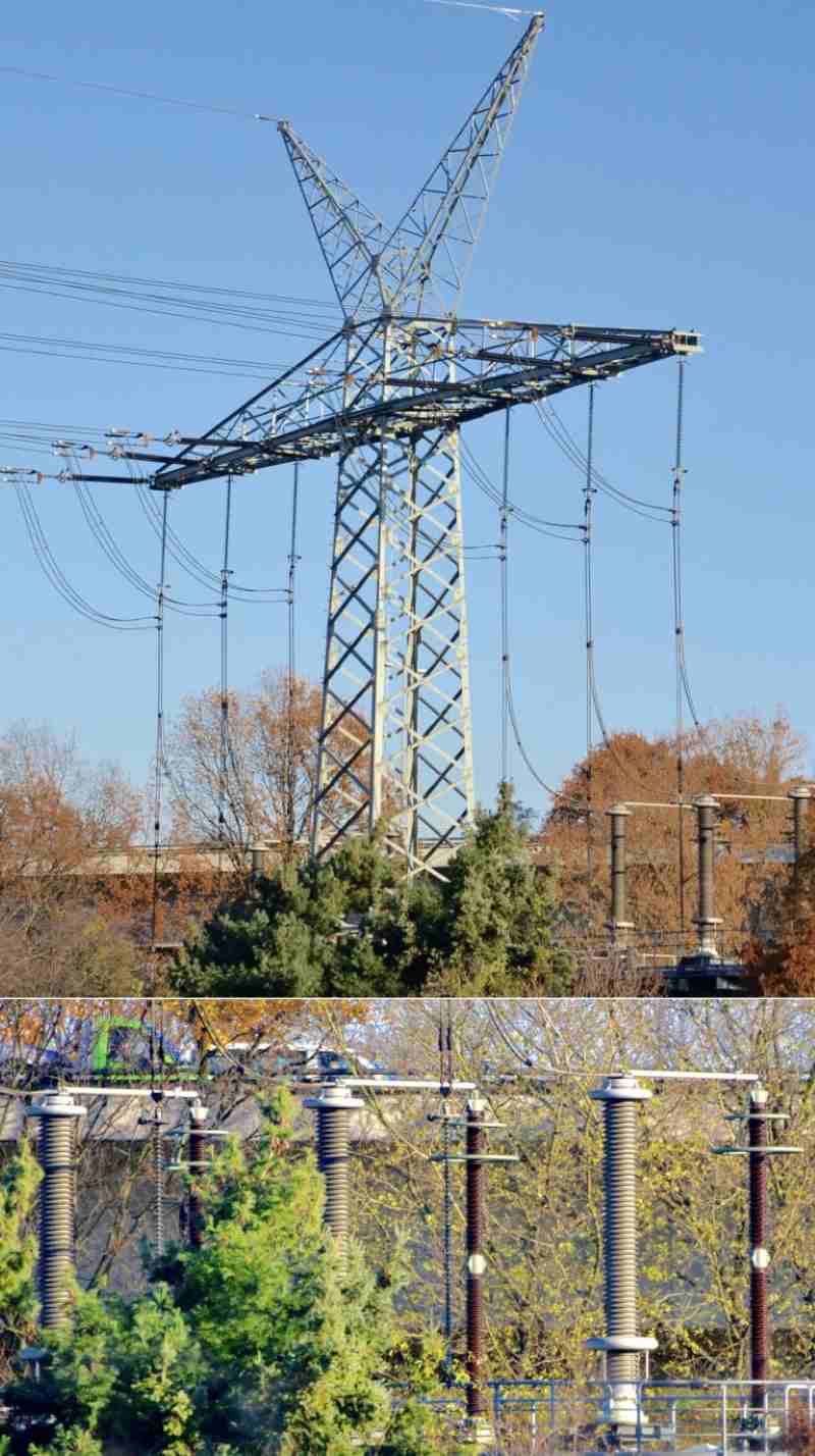 Cable transition structure near Berlin highway overpass