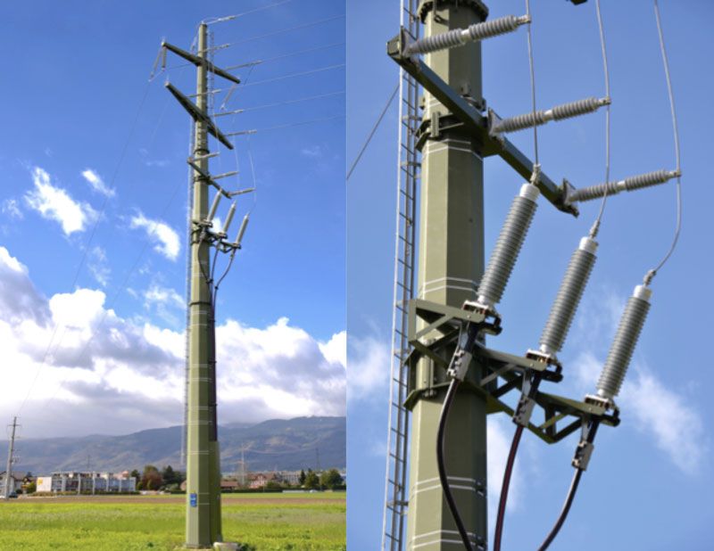 Discrete cable transition tower in Switzerland