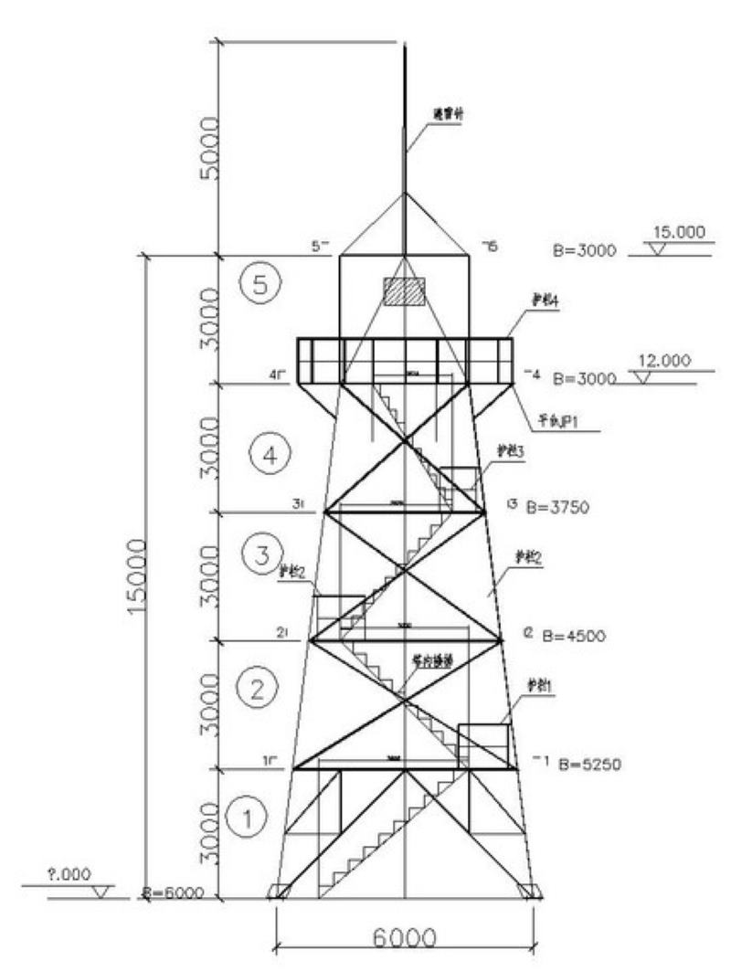 Steel Structure Observation Towers: 15m Tower General Layout Observation Towers