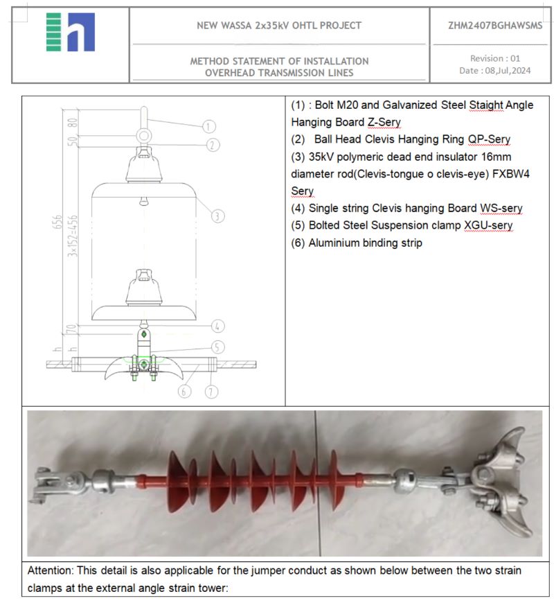 Straight Alignment Suspension Towers | Overhead Line Power Transmission Lines: ACSR Conduct Insulator Connections with Steel Crossarms 