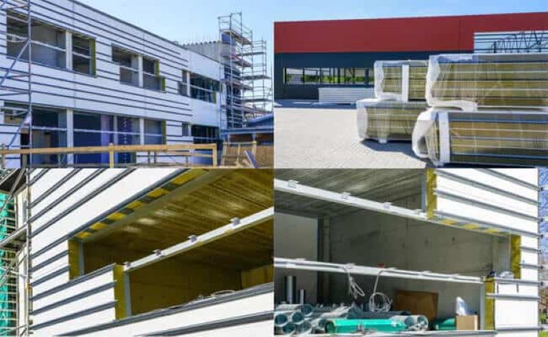 Prefabricated metal warehouse buildings:Rock wool sandwich panel