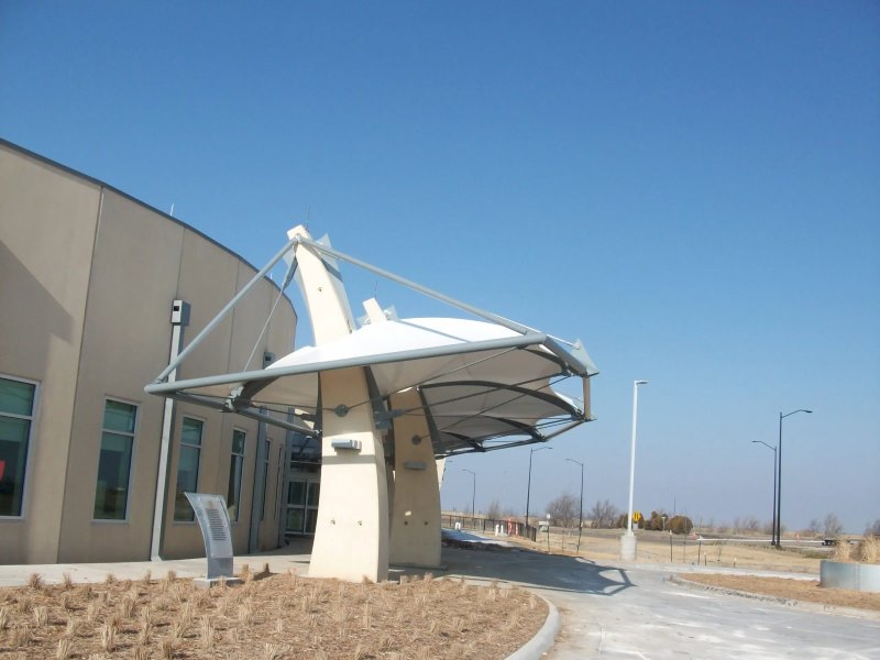 Cable Tensioned Fabric Canopies at Hospital | Architecturally Exposed Steel