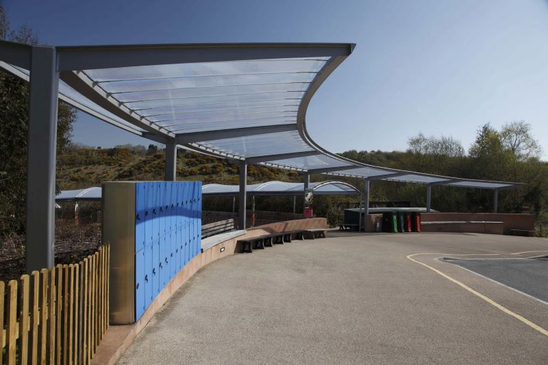 Multiple Canopies With tensioned ETFE Transparent Roofs | Architecturally Exposed Steel