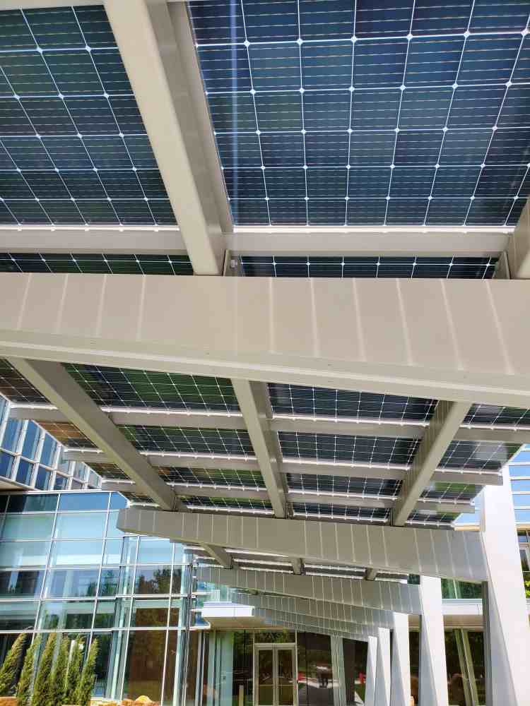 Photovoltaic Canopy Extends With Architecturally Exposed Steel System