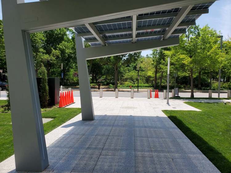 Photovoltaic Canopy Extends With Architecturally Exposed Steel System