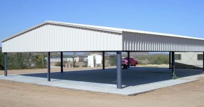 Rigid Frame Steel Buildings:Outdoor Four Side Open Recreational Pavilion