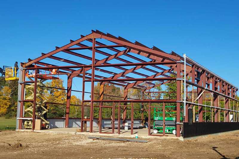 Twin Steel Storage Buildings | Steel Warehouses: Steel Structure Frame Works Installation