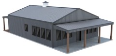 30x40feet metal home with 2 bedrooms and attached carport: 9x12m