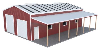 1,500 SF steel structure with lean-to