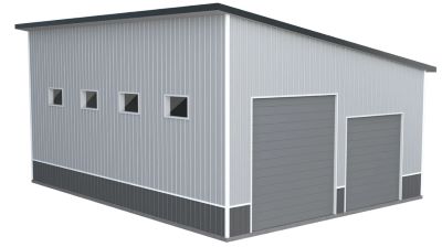 12,00 sq. ft. Two bay RV garage with shed roof