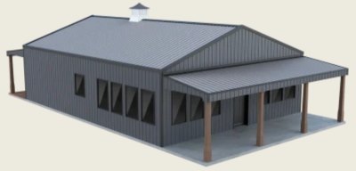 30x40 metal home with 2 bedrooms and attached carport