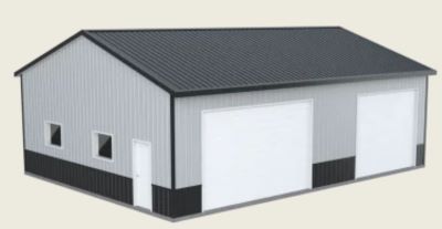 30x40 three car garage with two overhead doors