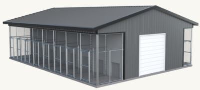 Dog kennel structure for 16 dogs