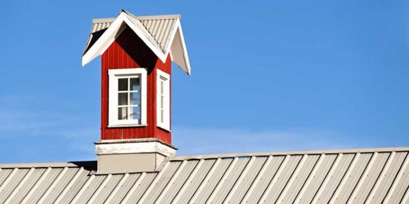 Cupola on metal roof