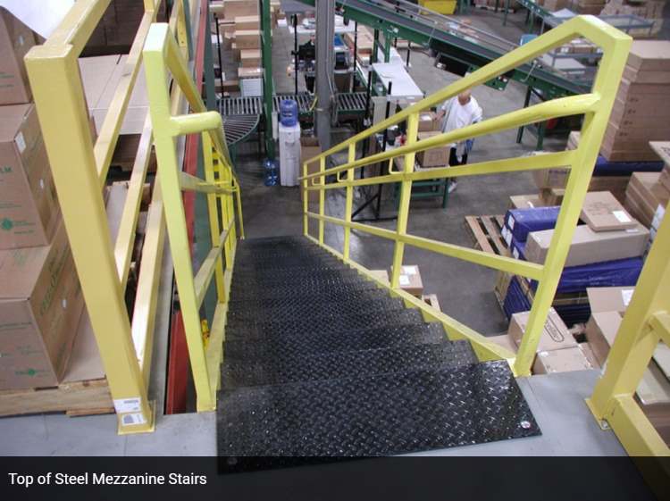 Warehouse_Steel_Mezzanine_Platform_Multi-Level_13_Top-of-steel-mezzanine-stairs