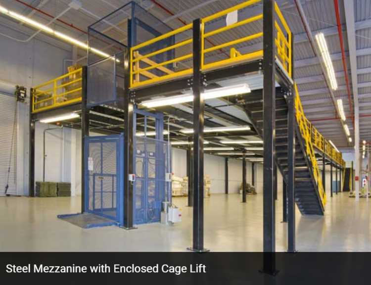 Warehouse_Steel_Mezzanine_Platform_Multi-Level_19_steel-mezzanine-with-enclosed-cage-lift