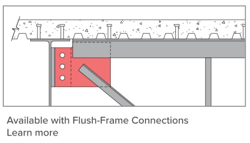 Joist Girder Flush Frame Connection