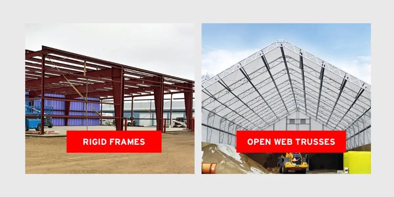 Rigid frames open web trusses