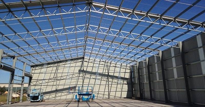 Steel Open Web Truss Roof Framed Warehouse